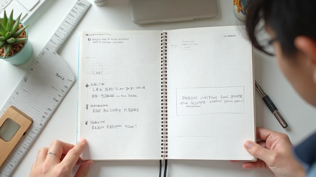 Organized study workspace with color-coded notes, natural lighting, and minimal visual distractions for focused learning